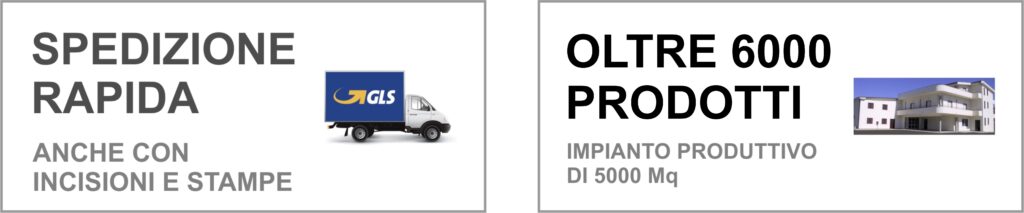 Spedizione rapida delle merci ordinate, anche con incisioni e stampe. Oltre 6000 prodotti per premiazioni. Impianto produttivo di 5000 mq